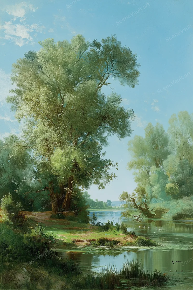 Lakeside Willow Reaching for the Sky — Poster