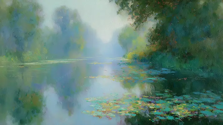 A Quiet Cove Reflecting Green Shores