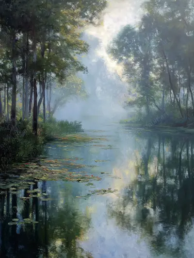 Sky Light through Trees over Water