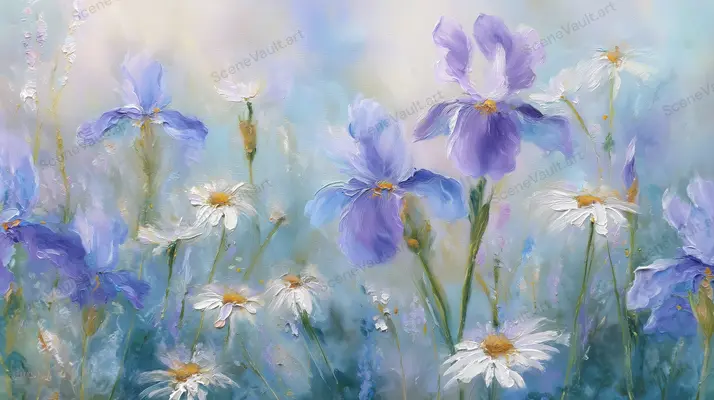 Soft Light across a Lilac Flower Field